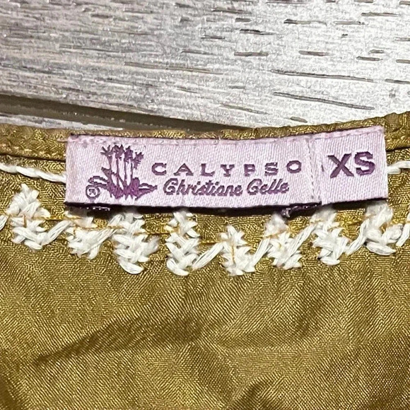 Whimsical xs 100% silk boho blouse new age; loose fit festival indie core glam - Picture 3 of 4